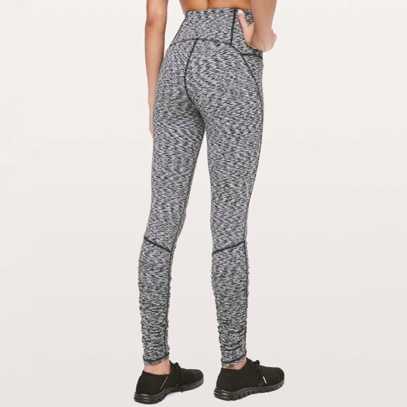 lululemon athletica Pants - Lululemon Ready To Rulu Tight *28" Spaced Out Space Dye Black White